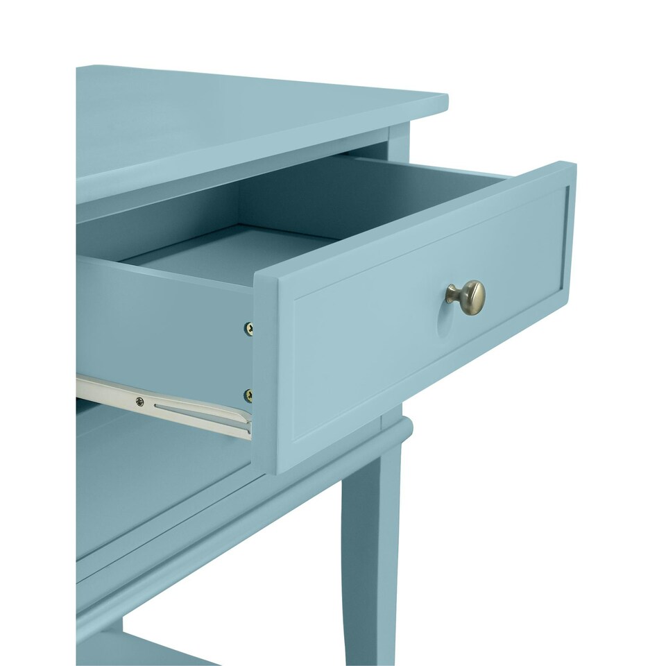 image 1 of Franklin End Table with 2 Drawers Blue Blue | Blue