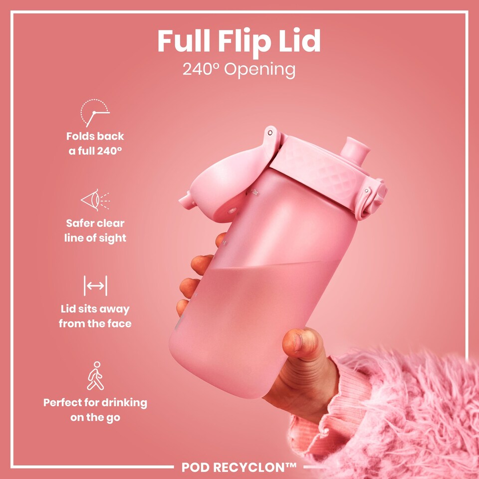 image 1 of Leak Proof Kids Water Bottle, BPA Free, 350ml (12oz) | Pink | Rose Quartz | One Size