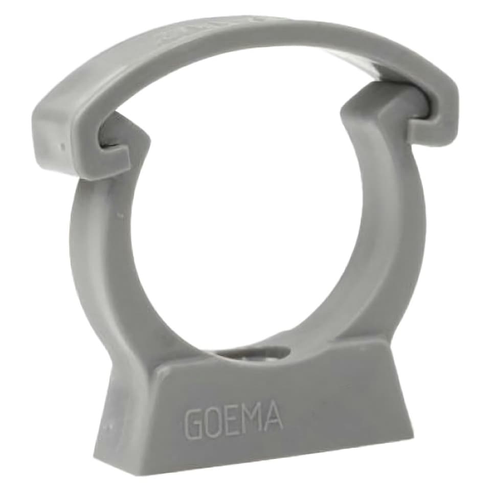 1.25in Grey PVC Pipe Clip with Safety Clip