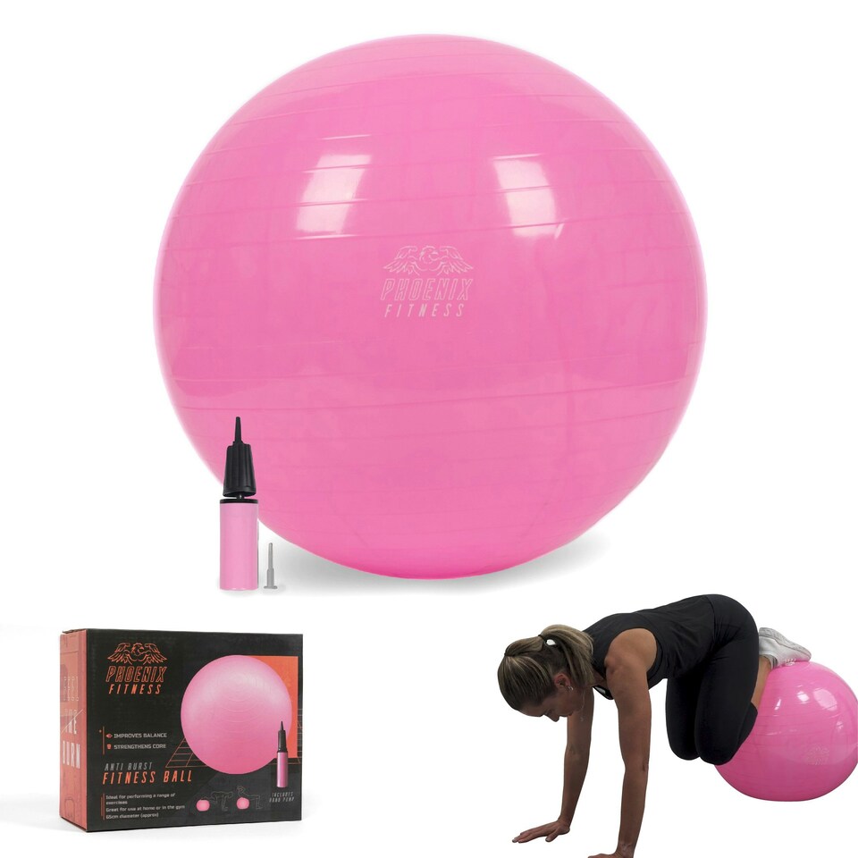 image 1 of Phoenix Fitness Fit Ball with Pump - Pink