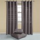 image 2 of Homescapes Cotton Rajput Ribbed Charcoal Grey Curtain Pair - 54 x 54" Drop Grey