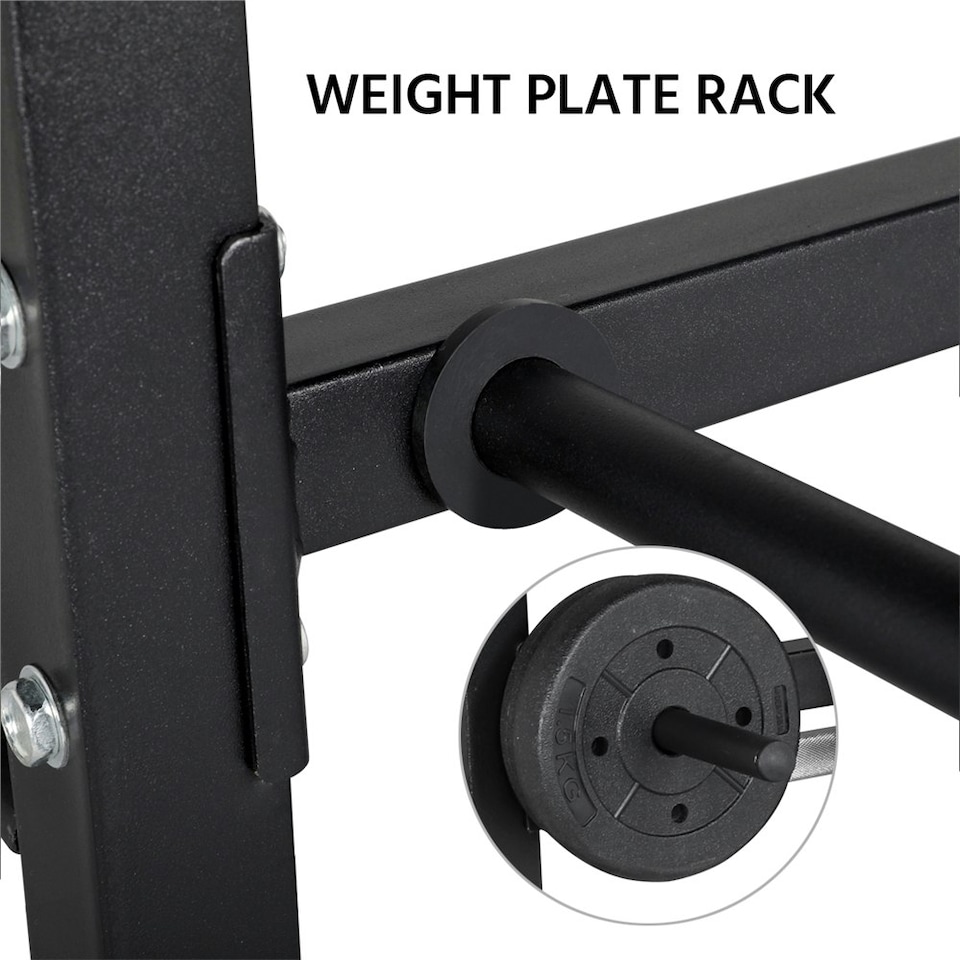 image 1 of Yaheetech 3 Tier Dumbbell Barbell Rack Black