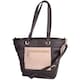 image 1 of London Leathergoods Womens Premium Genuine Leather Large Shoulder Tote Handbag with Contrasting Colours | Brown | Dark Brown/Beige