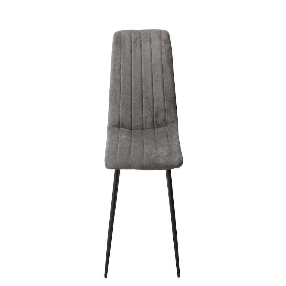 image 1 of Aspen, Straight Stitch Grey Dining Chair, Black Tapered Legs (Pair) Grey