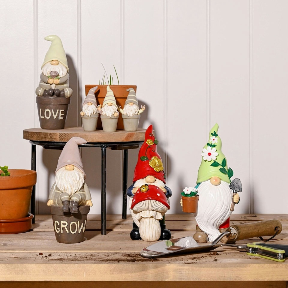 image 1 of Country Living Flower Gonk with Pot Figurine