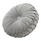image 1 of Living and Home Round Pleated Pumpkin Velvet Cushion, Grey, 35cm