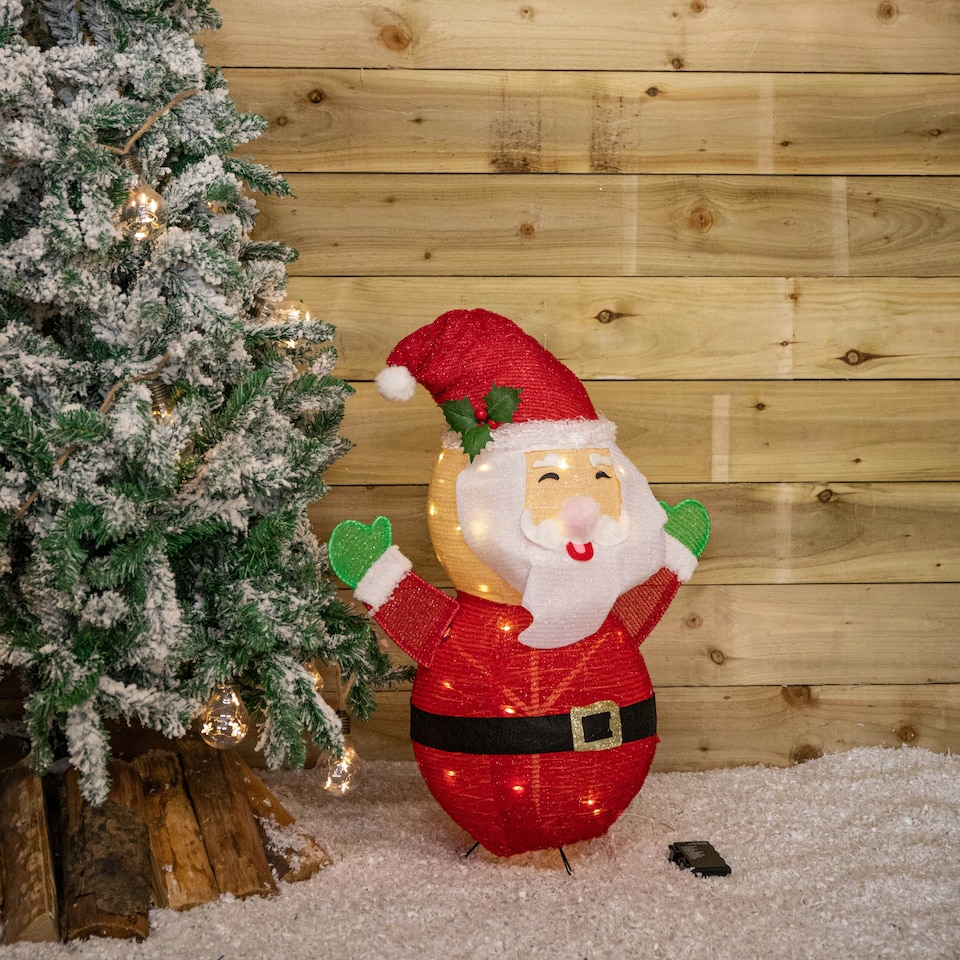 image 1 of 68cm Battery Powered Collapsible Santa Figure 49 Static Warm White LEDs