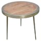image 1 of Acacia Wood Round Coffee Table-Kitchen Table With Distinctive Grain-Metallic Accent Table With Splayed Legs
