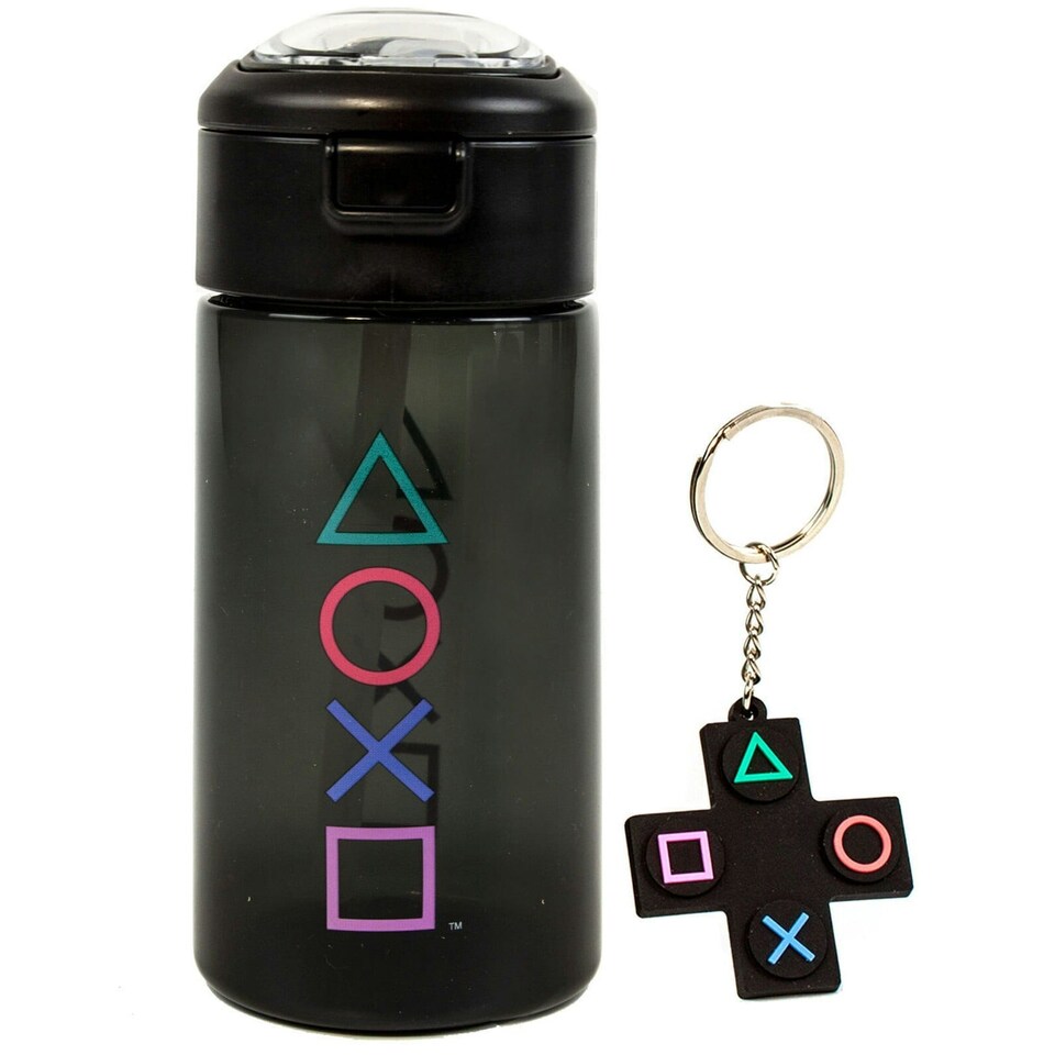 image 1 of Playstation Symbols Sports Bottle Set - Black - One Size