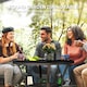image 3 of Outsunny 90 cm Garden Dining Table, Round Garden Table w/ Parasol Hole Black
