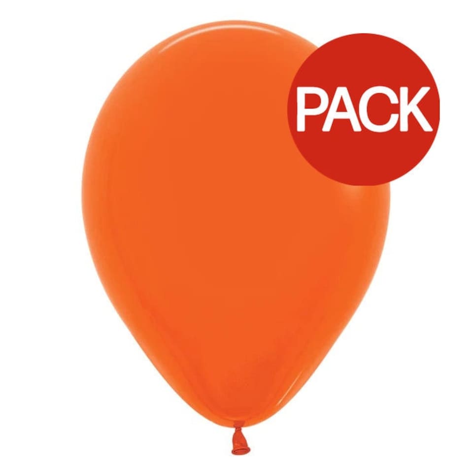 Latex Metallic Balloons (Pack of 100) - Orange - One Size