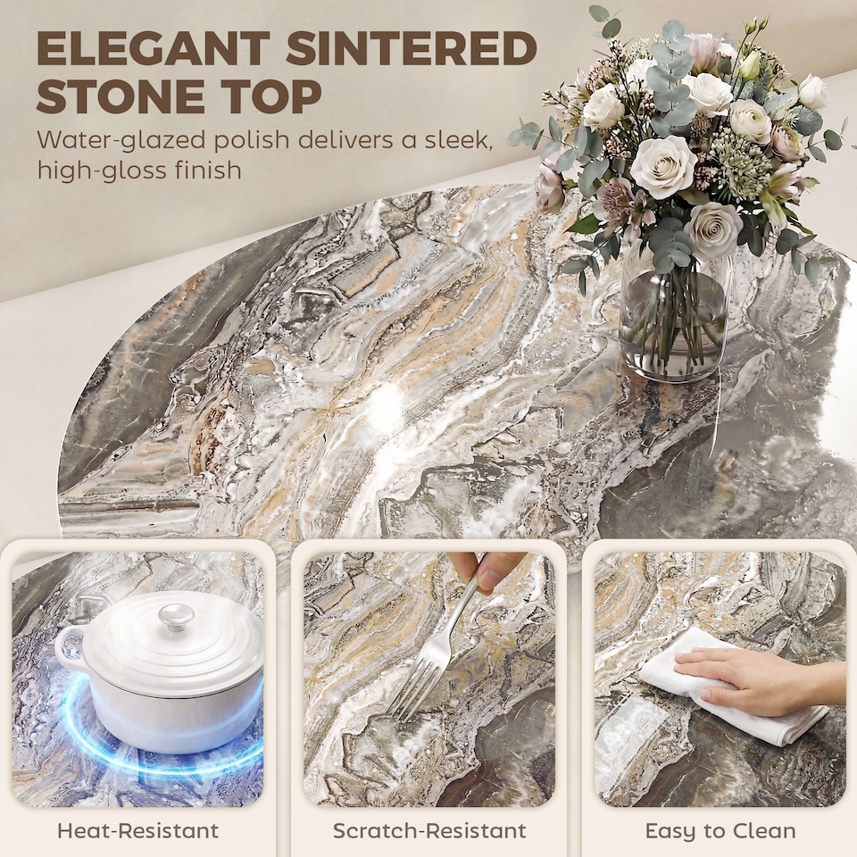 image 1 of HOMCOM Coffee Table Sintered Stone Top