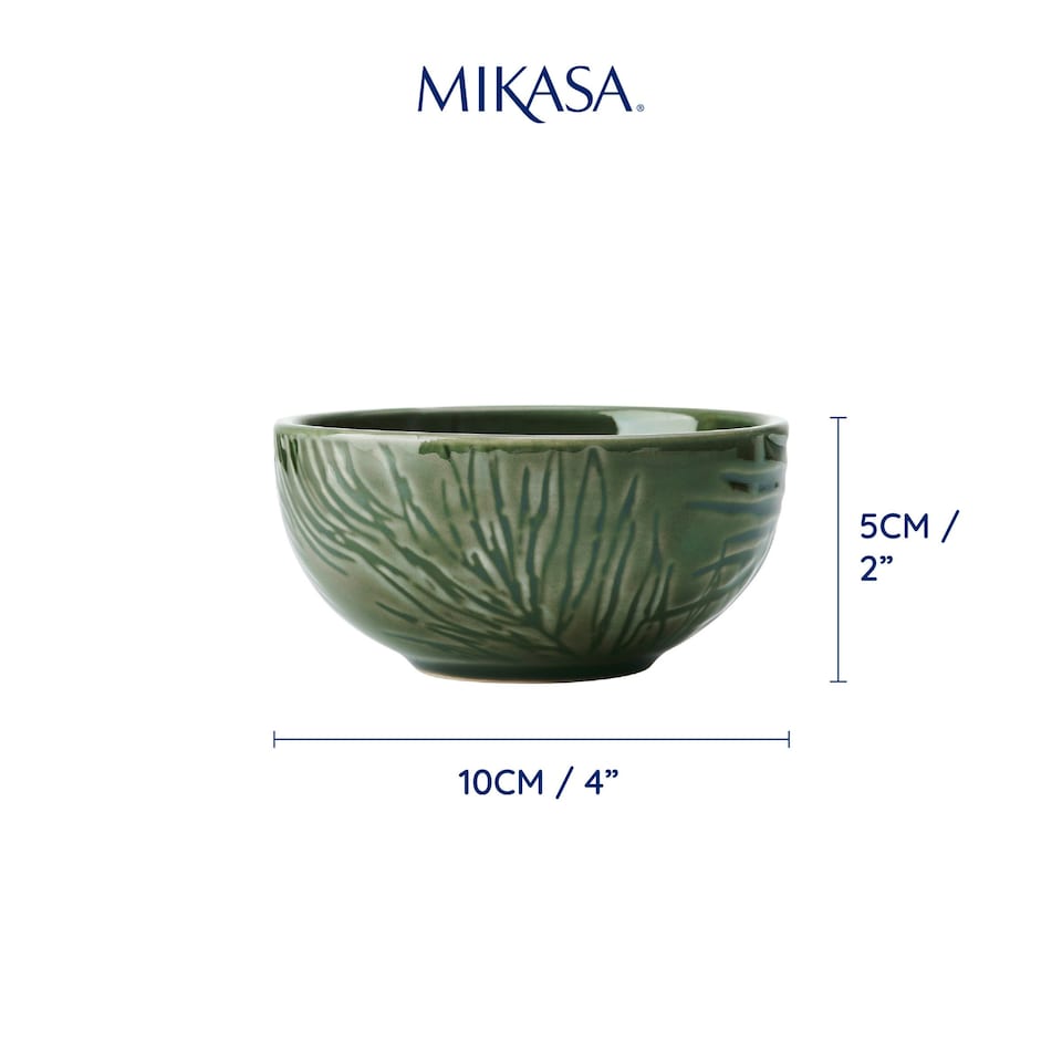 image 1 of Mikasa Dip Bowl Set Green Stoneware 10cm Set of 4 | Green