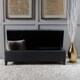 image 3 of Dark Grey Fabric Tufted Ottoman Storage Bench Grey
