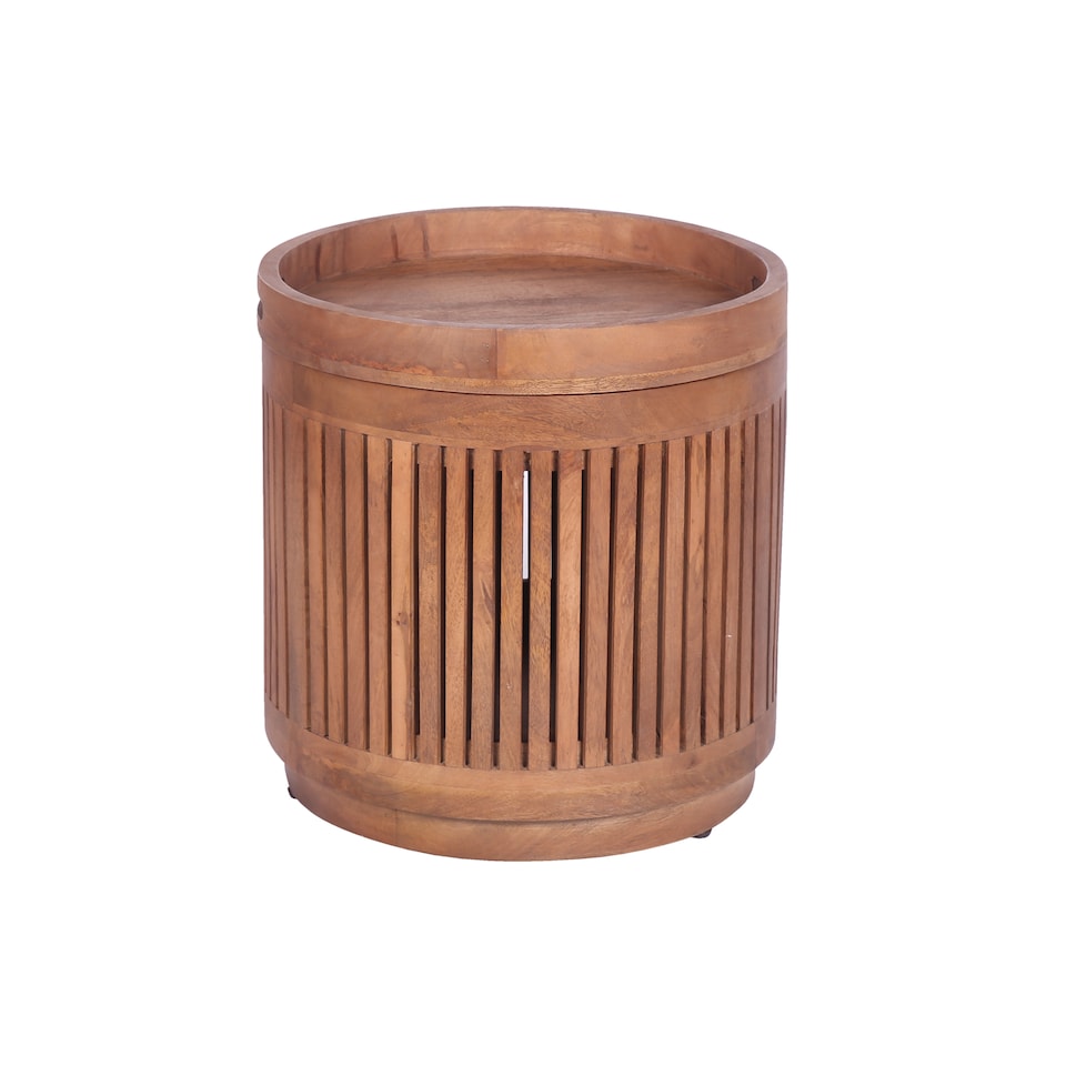 image 1 of Mango Wood Storage Side Table