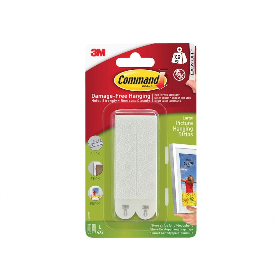 image 1 of Command Picture Hanging Strips - Multi Colour - Large (4 Sets)
