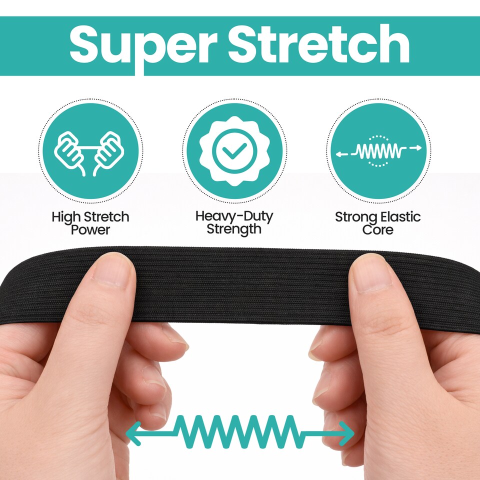 image 1 of 25mm Black Elastic Thread Bead Stringing DIY Crafts - 25 Metres