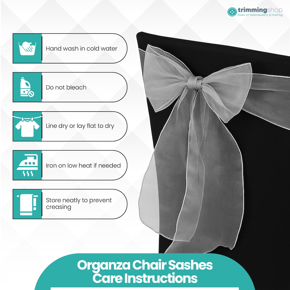 image 1 of 17 x 280cm Organza Chair Sashes, Sheer Sash Ties - 25pcs