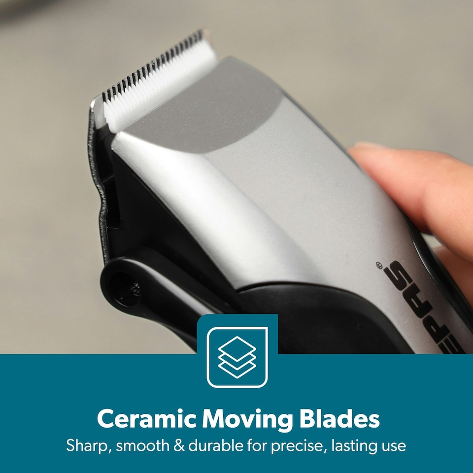 image 1 of GEEPAS Electric Hair Clipper – AC Mains Clipper/Trimmer with High Precision Ceramic Blades