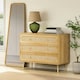 image 2 of VonHaus Rattan Chest of 3 Drawers | Brown