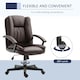 image 5 of HOMCOM Swivel Executive Office Chair Mid Back PU Leather Chair w/ Arm, Brown