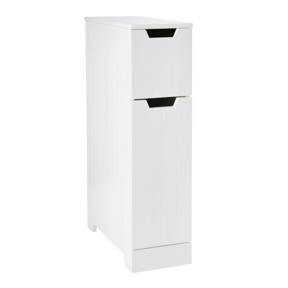image 1 of Elegant Brands Sennen Super Slim Bathroom Storage Cabinet in White White