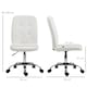 image 3 of Vinsetto Armless Office Chair, Faux Leather Desk Chair with Adjustable Height, Button Tufted, White