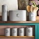 image 2 of Cooks Professional 7pc Tea, Coffee, Sugar, Biscuit, Pasta, & Bread Bin Canister Set | Grey | Grey & Silver