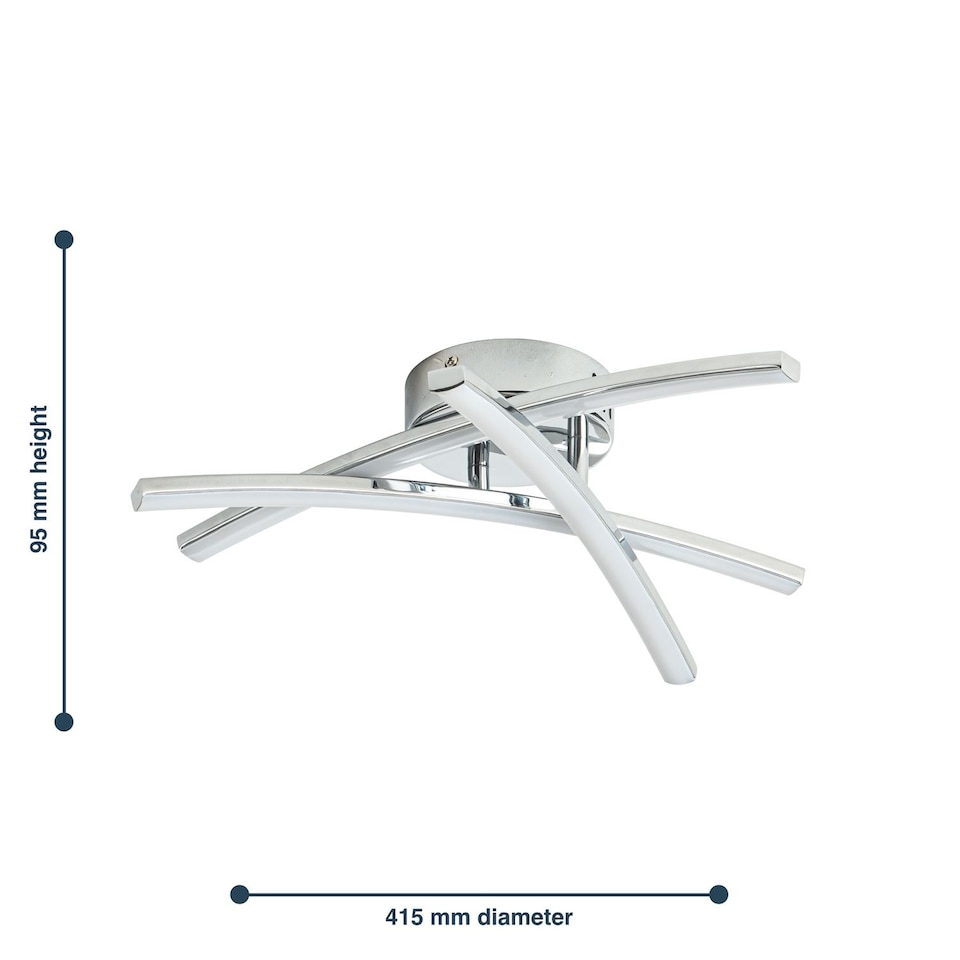 image 1 of Yardley - Polished Chrome LED Flush Ceiling Light | Chrome | 1