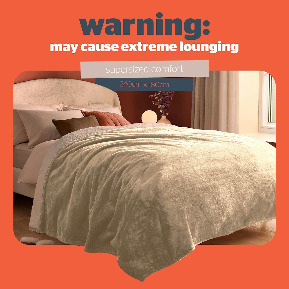 image 1 of Silentnight Heat Genie Self Heating Giant Blanket Cream | Natural