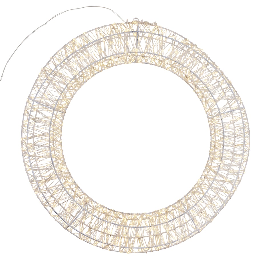 image 1 of Charles Bentley Indoor Outdoor 50cm Light Up Christmas Wreath