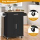 image 5 of Yaheetech Kitchen Island Cart with Spice Rack Storage Black