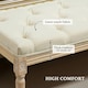 image 5 of HOMCOM End of Bed Bench Upholstered Foot Stool Linen-Touch Ottoman Cream