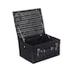 image 1 of 41cm Empty Willow Wicker Picnic Basket with Lining Black | Black | One Size