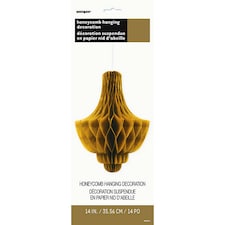 Unique Party 14 Inch Honeycomb Hanging Decoration - Gold - 14 Inch