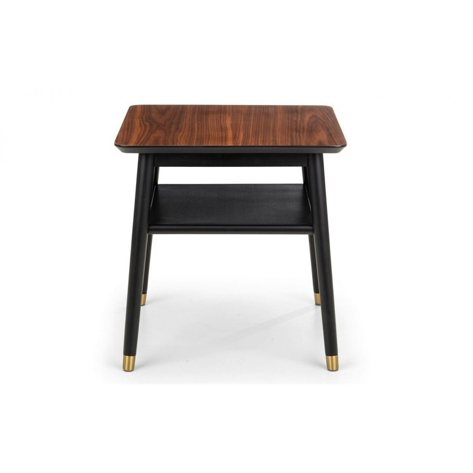 image 1 of Stylish Walnut and Black Lamp Table Black