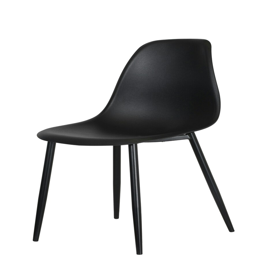 image 1 of Core Products Pair of Aspen Black Curve Chairs - Black Metal Legs Black