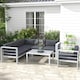 image 2 of Outsunny 5 PCs Garden Sofa Set w/ Cushions, Aluminium Furniture Sets, Grey