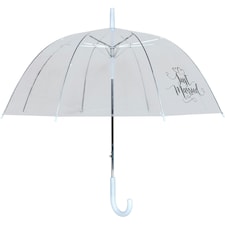 X-Brella Just Married Dome Umbrella - Clear/White - One Size