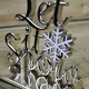 image 3 of 22cm Silver Christmas Stocking Hanger - Let it Snow