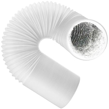 SPARES2GO Universal Cooker Hood Extractor Vent Hose PVC Aluminium Foil Insulated Duct Outlet Pipe (5" x 2.5m)