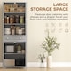 image 3 of HOMCOM Kitchen Cupboard Storage Cabinet Adjustable Shelves, Glass Door, Grey