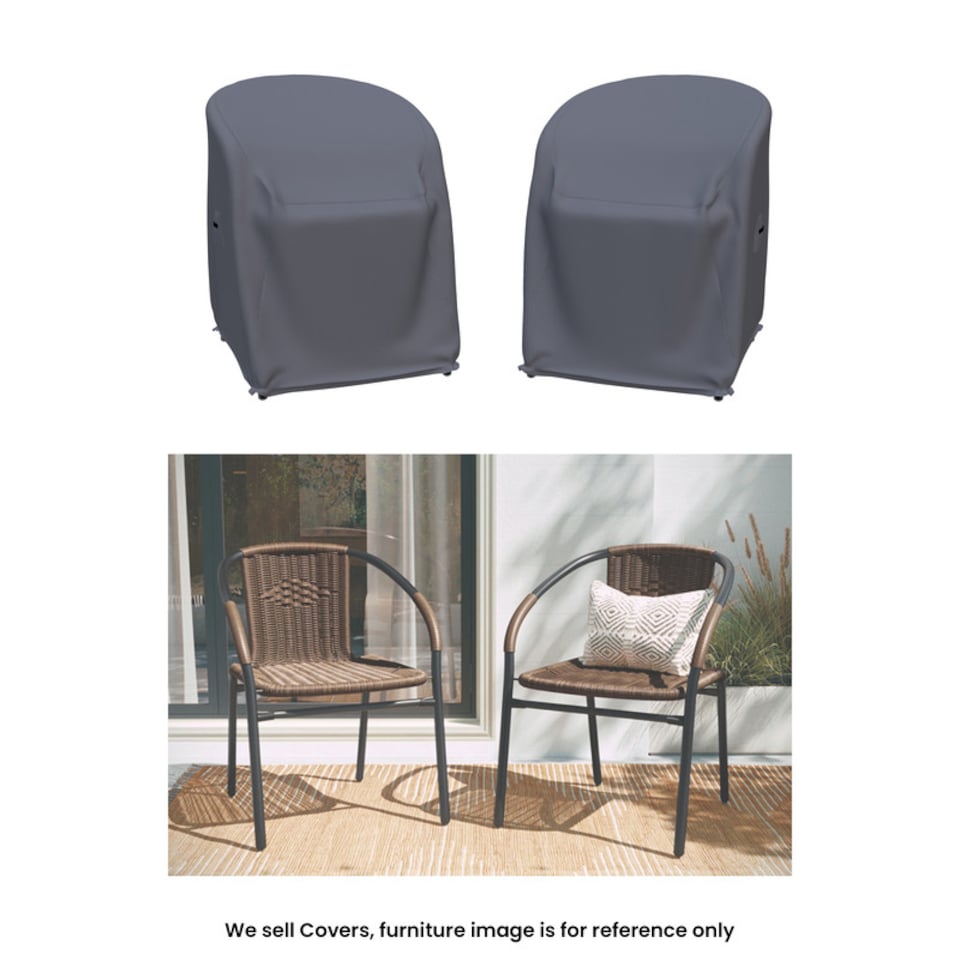 image 1 of Covers and all Anacely Rattan Restaurant Chair Covers Set of 2 Water-Repellent UV-Resistant Polyester with Tie-Downs for Outdoor Patio Chairs, 21.75