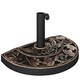 image 1 of Outsunny 9kg Resin Parasol Base Half Round Umbrella Stand with Floral Design for Garden Outdoor Suitable Umbrella Rod 38cm 48cm Bronze Tone