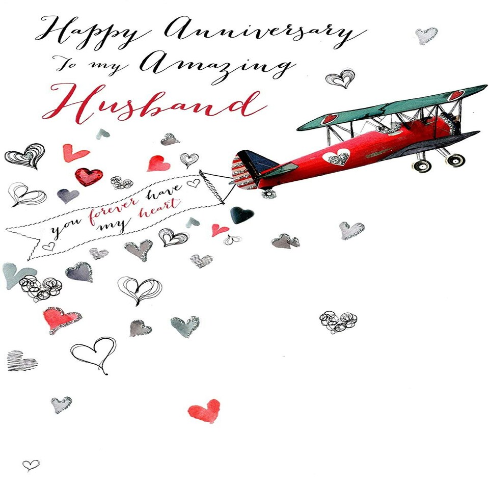 image 1 of Husband Happy Anniversary Greeting Card Joie De Vivre Range Cards