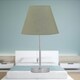 image 4 of Set of 2 Chrome Stick Table Lamps with Sage Green Fabric Shades Chrome | Green
