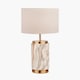image 2 of Cylinder Natural Stone Effect Ceramic Table Lamp | Brown | Natural | 1