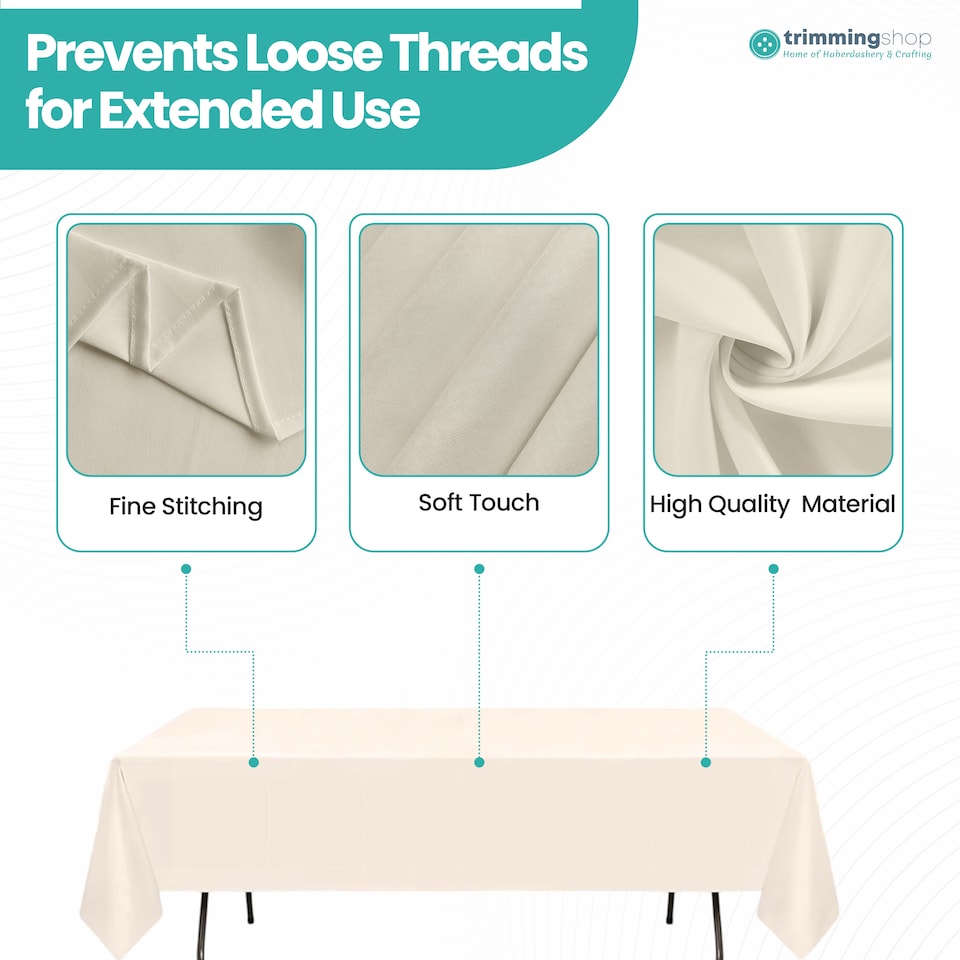image 1 of 10pcs Rectangle Tablecloth Premium Polyester Tablecover - 90 x 132 Inch
