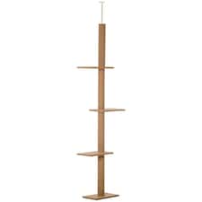PawHut 260cm Cat Tree Floor To Ceiling Adjustable Height