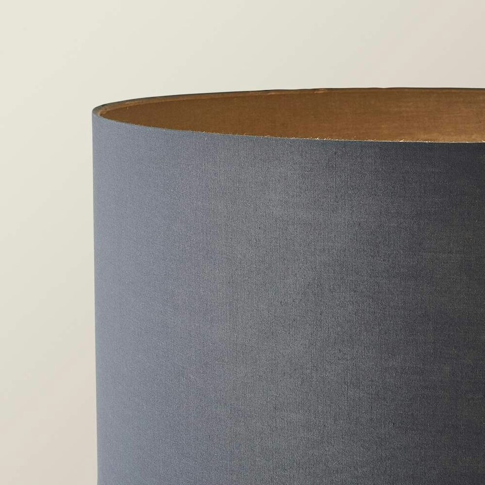 image 1 of ValueLights Camden Brushed Chrome Tripod Floor Lamp Charcoal Shade Grey